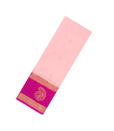 Baby Pink Woven Art Crepe Saree With Buttas & Contrast Border-BL5121