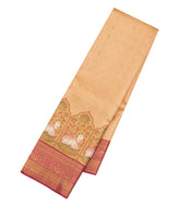 Peach Handloom Korvai Kanchipuram Silk Saree With Pichwai Motifs-KA15856