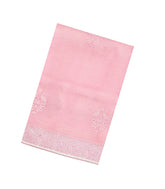 Baby Pink Embroidered Organza Silk Saree With Floral Motifs-KS1056