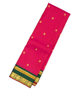 Hot Pink Handloom Korvai Kanchipuram Silk Saree With Kamalam Motifs-KA12527