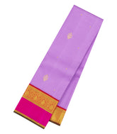 Lavender Handloom Korvai Kanchipuram Silk Saree With Zari Buttas-KA16719