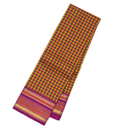 Multi Colour Handloom Korvai Kanchipuram Silk Saree With Checks
