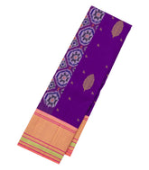 Purple Handloom Korvai Kanchipuram Silk Saree With Tie & Dye Motifs-KA13345