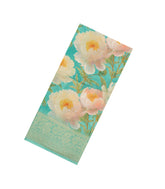 Aquamarine Woven Synthetic Viscose Saree With Printed Floral Motifs-BL4927