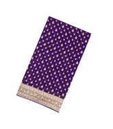 Violet Woven Banarasi Khaddi Georgette Silk Saree With Embroidered Border-BE1960