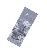 Grey Printed Synthetic Linen Saree With Floral Motifs-SY0191