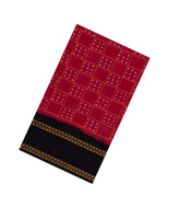 Crimson Handloom Sungudi Cotton Saree With Tie & Dye Motifs & Checks-BG1940