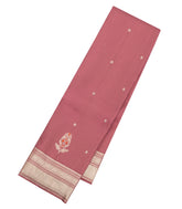 Dusty Pink Handloom Kanchipuram Silk Saree With Floral Buttas-KA15963