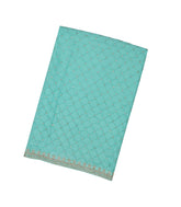 Turquoise Woven Blended Georgette Saree With Embroidered Floral Motifs-EN1856