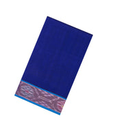 Dark Blue Handloom Silk Cotton Saree With Tie & Dye Border-SC4717