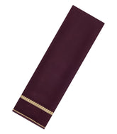 Dark Brown Woven Mysore Silk Saree With Zari Border-MS3626