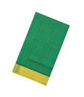 Sea Green Handloom Silk Cotton Saree With Checks & Buttas-SC4745