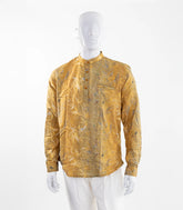 Mustard short kurta with floral print-EW1108