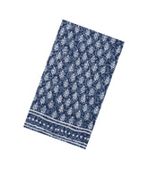 Steel Blue Woven Jaipur Cotton Saree With Printed Floral Motifs-JC1424