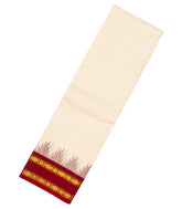 White Handloom Rasipuram Cotton Saree With Contrast Silk Border