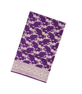 Purple Handloom Banarasi Silk Saree With Floral Motifs-BE1438