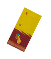 Lime Green Woven Dupion Silk Saree With Buttas & Contrast Border-DS0629