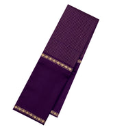 Dark Purple Handloom Kanchipuram Silk Saree With Dotted Zari Checks - KA14617