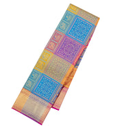 Multi Colour Handloom Kanchipuram Silk Saree With Bomkai Motifs-KA15760