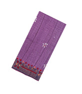 Mauve Printed Tussar Silk Saree With Floral Motifs & Meena Embroidered Border-TU3812