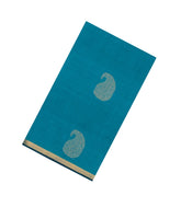 Cyan Handloom Village Cotton Saree With Buttas-VC1615