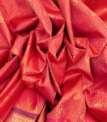 Pink Handloom Silk Saree With Annam Chakaram Motifs