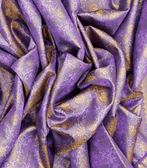 Lavender Handloom Lino Silk Saree With Floral Vine Motifs