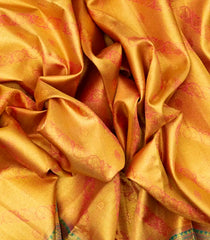 Gold Handloom Tissue Silk Saree With Floral Vine Motifs