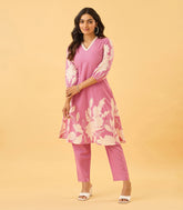 Pink Co-Ord Set With Bold Floral Print