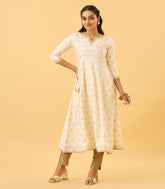 Off-White Chanderi Festive Kurta-KR0828