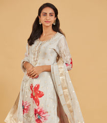 Ivory Grey Festive Kurta Set