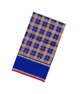 Purple Handloom Silk Cotton Saree With Zari Checks-SC4273