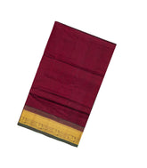 Maroon Handloom Silk Cotton Saree With Contrast Pallu-SC3713