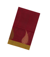Red Handloom Village Cotton Saree With Buttas-VC1649