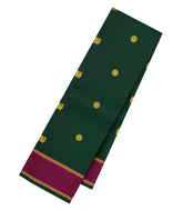 Dark Green Handloom Kanchipuram Silk Saree With Zari Buttas-KA15249