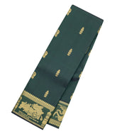 Bottle Green Handloom Kuraloviyam Silk Saree With Buttas-KA15879