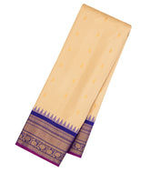 Sandal Handloom Gadwal Silk Saree With Buttas & Contrast Border-GA0435