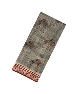 Grey Printed Jaipur Cotton Saree With Camel Motifs-PS0721