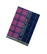 Magenta Woven Kadappa Cotton Saree With Checks-KN0721