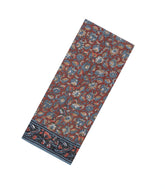 Brown Printed Jaipur Cotton Saree With Floral Motifs-JC1732