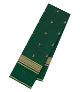 Dark Green Woven Pure Silk Saree With Zari Buttas-KA15627