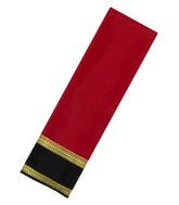 Crimson Woven Mysore Silk Saree With Contrast Zari Border-MS3591
