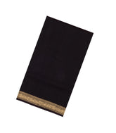 Black Handloom Silk Cotton Saree With Zari Border-SC4799