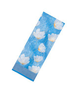 Sky Blue Printed Synthetic Linen Saree With Floral Motifs-SY0221
