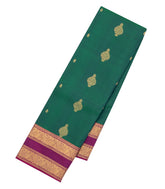 Green Woven Pure Silk Saree With Buttas & Contrast Border-EC2562