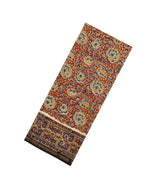 Rust Handloom Chanderi Cotton Saree With Printed Motifs-CC1369