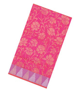 Peach Handloom Uppada Silk Saree With Floral Zari Motifs-UP0417