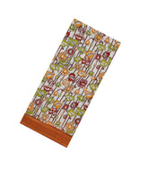 Crimson Printed Kalamkari Cotton Saree With Zari Border-KAL1209