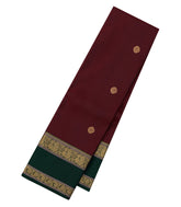 Maroon Handloom Kanchipuram Silk Saree With Zari Buttas-KA15197