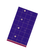 Purple Handloom Silk Cotton Saree With Zari Checks & Buttas-SC4800